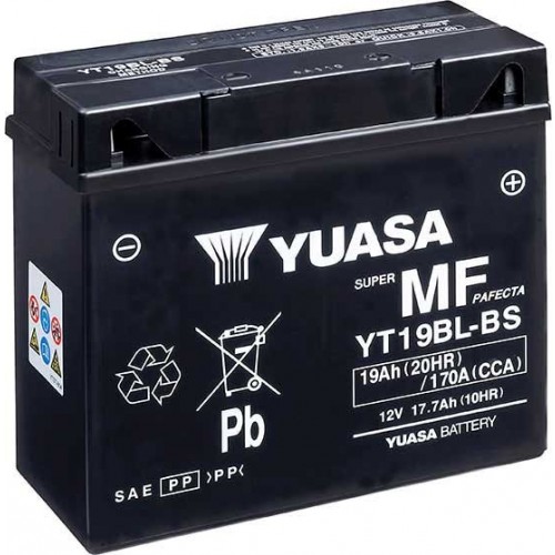 YUASA SUPER MF BATTERY YT19BL-BS