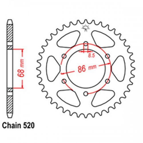 Rear Sprocket KAWASAKI 520