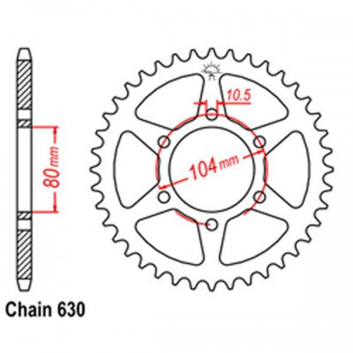 Rear Sprocket KAWASAKI 630 32-010-41